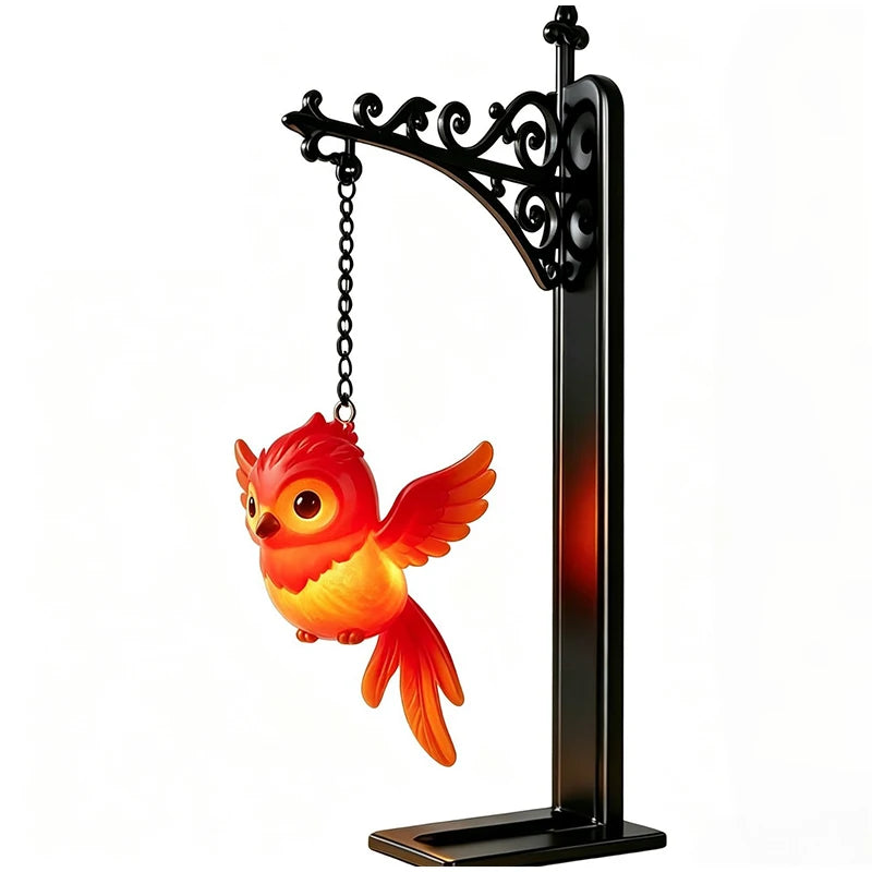 Ember the Phoenix design - Hollow Light bookend lantern