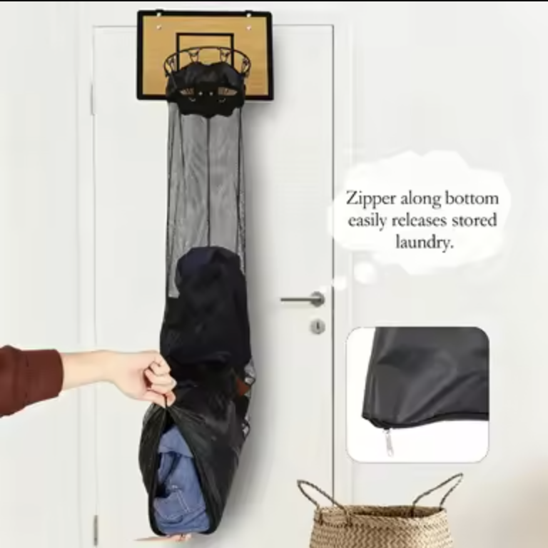 Slam Hamper zippered bottom for easy laundry removal